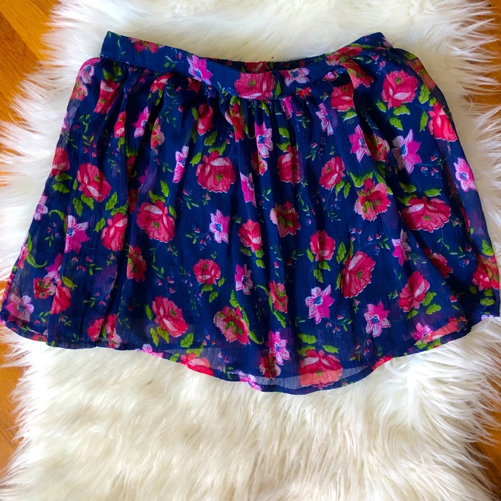 Vintage Abercrombie & Fitch Navy XS floral skirt